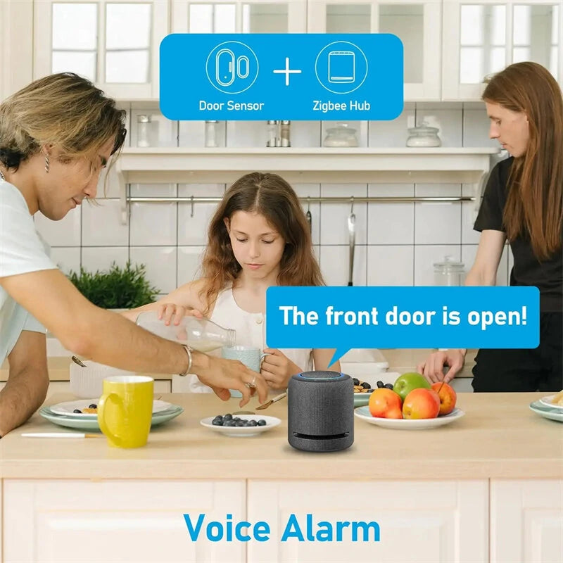Tuya Smart Zigbee Door/Window Sensor - Alarm & Security Detector, Works with Alexa & Google