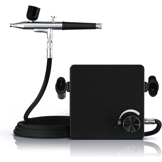 Airbrush Kit with Compressor, 40 PSI 10L/Min, Stepless Adjustable Pressure 25-36.3 PSI, Single-Action for Painting, Makeup, Nails, Cake Decorating