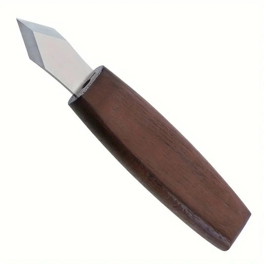 Double Bevel Marking Knife with CR-V Blade and Wooden Handle for Woodworking and Carving