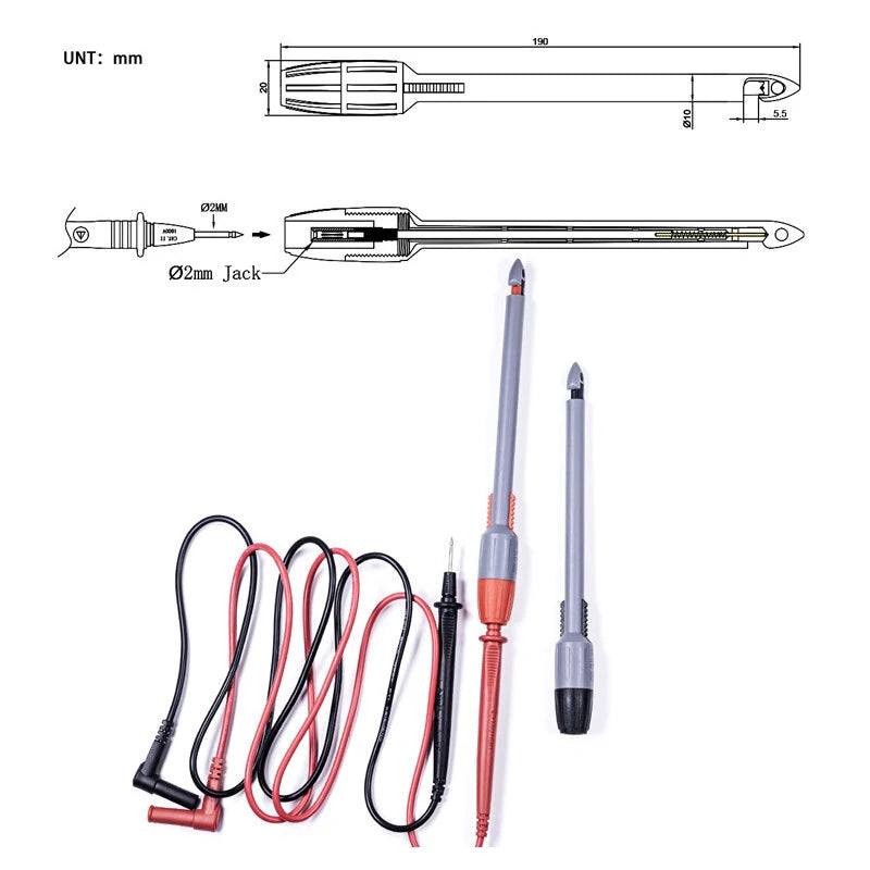 Universal Piercing Probe Multimeter for Auto Repair with Non-Destructive 4mm Banana Plug, Precise Testing, Available in 2mm or 4mm Sizes