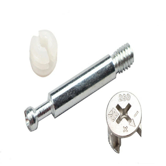 Wnew 20PCS 3-in-1 Eccentric Wheel Furniture Screw Nut Kit for Dowel Jig Wardrobe Connection