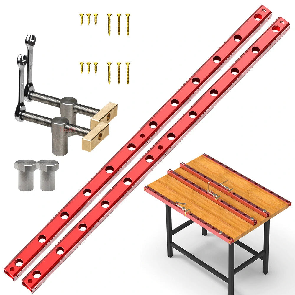 Aluminum Track Splicing Board with Quick Hold Down Clamp for Woodworking Bench