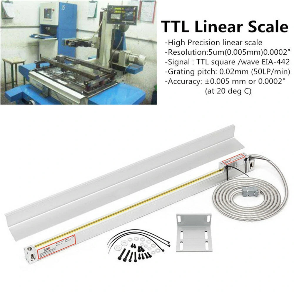 Machifit CNC Milling DRO Display - 2/3 Axis, 50-1000mm Electronic Linear Scale