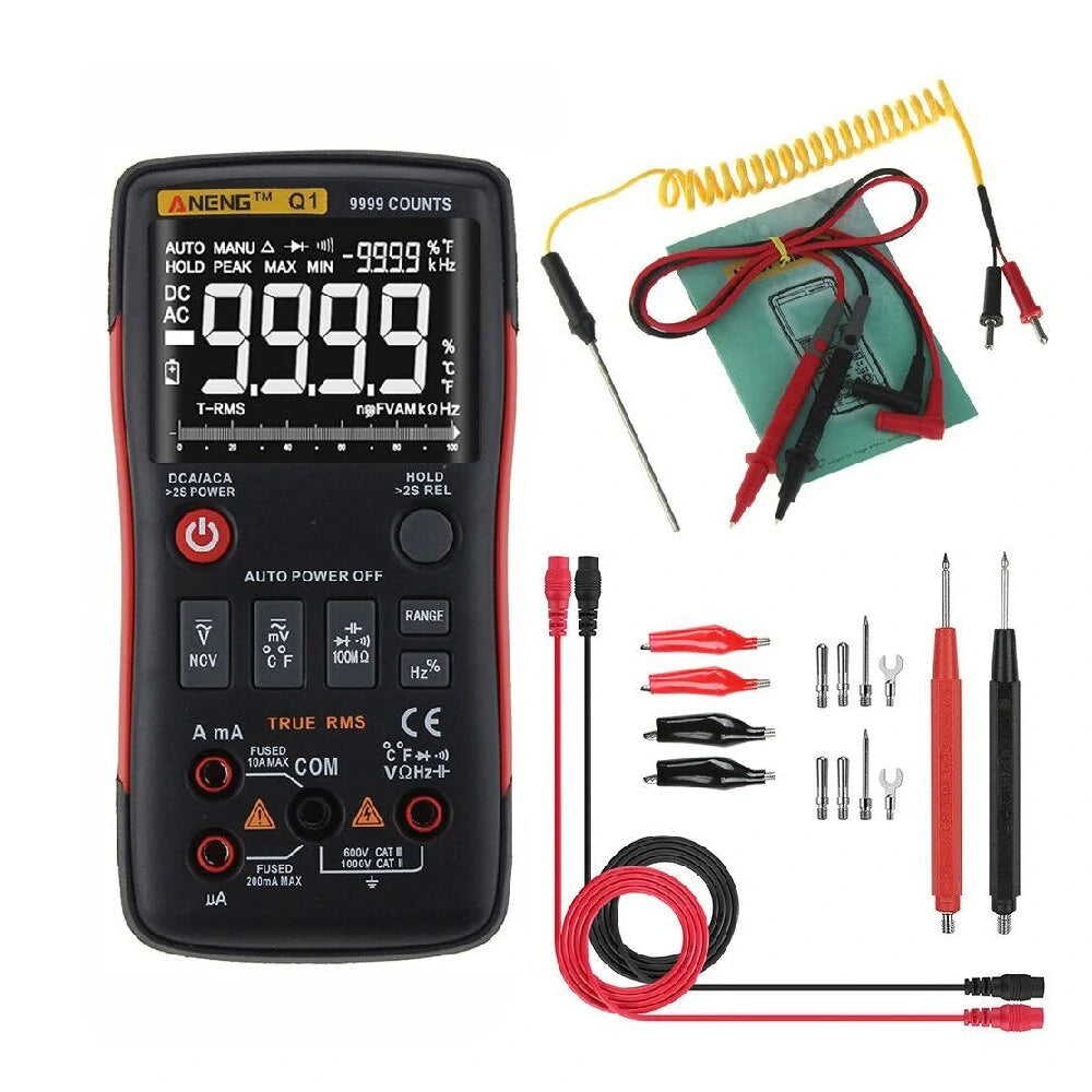 ANENG Q1 True RMS 9999 Counts Digital Multimeter AC/DC Voltage Current Tester with Analog Bar