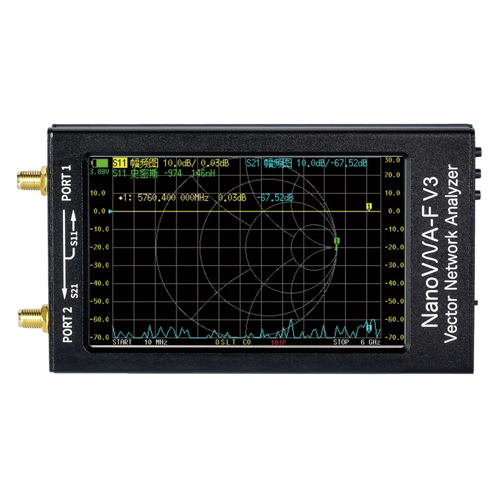 NanoVNA-F V3 4.3 LCD Vector Network Analyzer 1M-6GHz - Multi-Frequency Antenna Analyzer