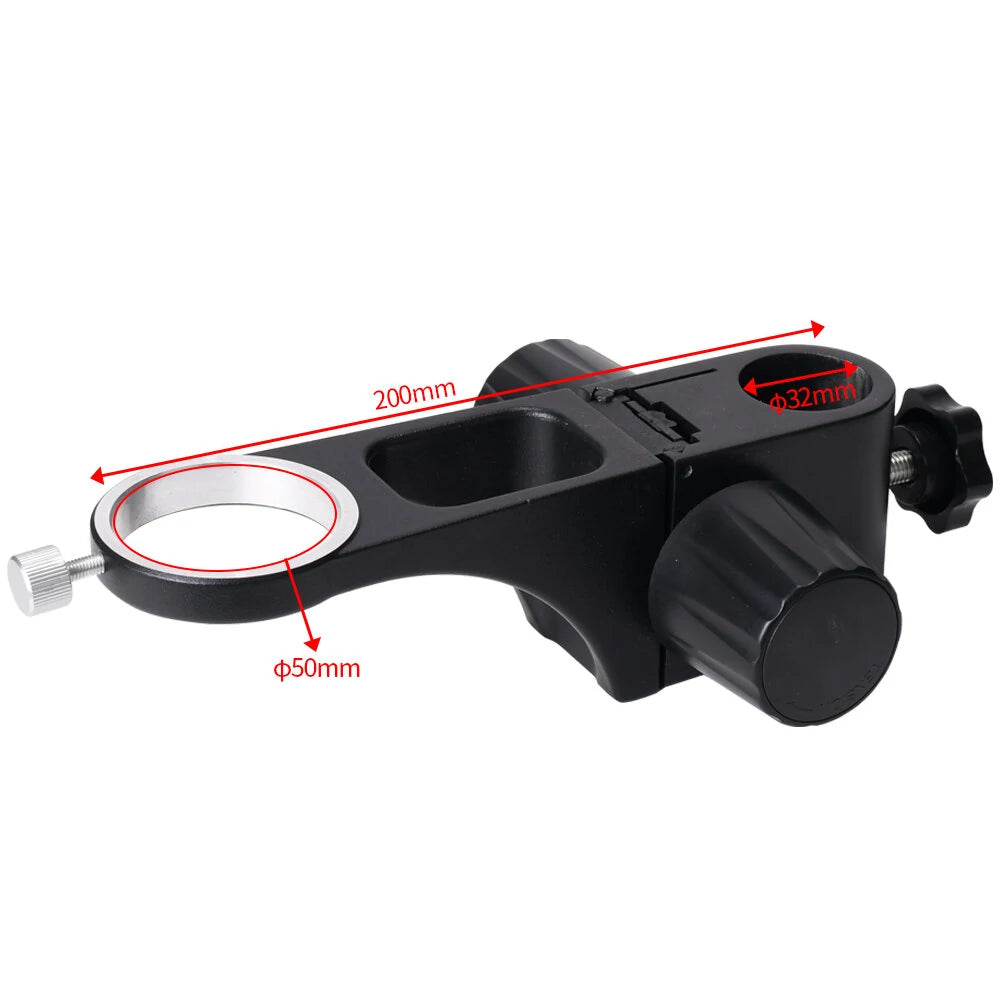 Articulating Arm Clamp Microscope Bracket with 76mm & 50mm Focusing Holder for Stereo Microscope & Monocular Lens Camera