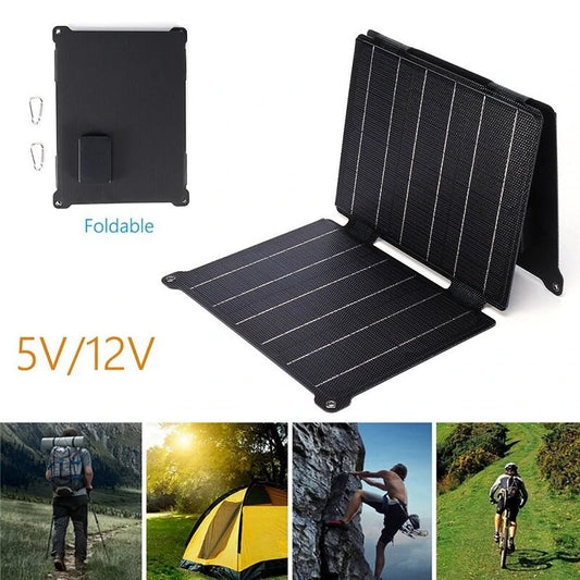 21W ETFE Solar Folding Charger: 5V/12V Outdoor Fast Charging Power Bank