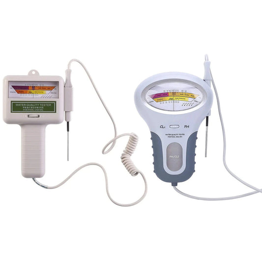 2-in-1 Chlorine & pH Tester P-101/P-102 for Pools & Aquariums - Accurate CL2 Measurement, Easy Calibration, Battery Powered