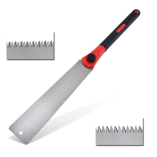 Rapid Cutting Double-Sided SK5 Steel Hand Saw with TPR Handle and Replaceable Blade – Durable, Comfortable Grip for Timber