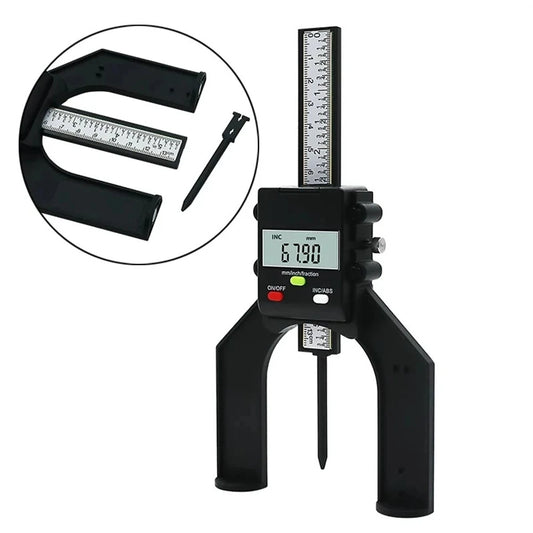 ETOPOO High-Precision Digital Depth Gauge with LCD Display, 0.01MM Resolution, ±0.2mm Accuracy, 80mm Range, Aluminum Alloy & ABS Housing for Woodworking and Saw Blade Monitoring