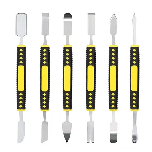 6-in-1 Double Headed Pry Bar with Hardened Claw, Anti-Slip Alloy Handle, 150mm/151mm Repair Tool for Disassembly and Injection Molding