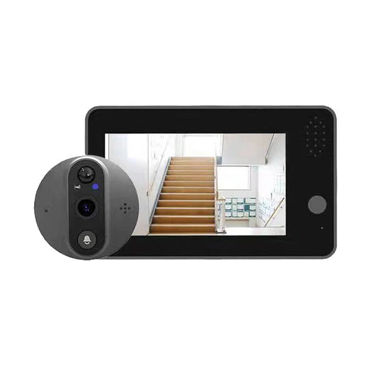 Smart Tuya WiFi Video Doorbell with 4.3 LCD Display, 1080P Peephole Camera, 5000mAh Battery, Two-Way Intercom, Outdoor Viewer