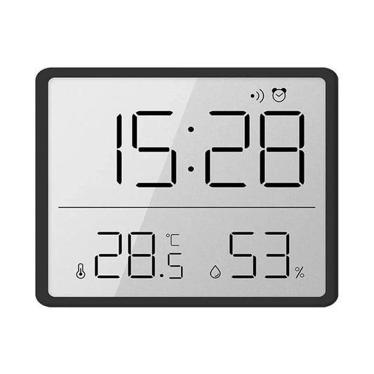 Portable LCD Digital Alarm Clock with Large Display, Temperature & Humidity Monitor, Magnetic Design - Ideal for Travel, Desk, Nightstand