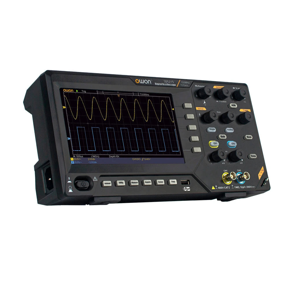 OWON SDS200 Series Digital Oscilloscope, 2-Channel, 1 GS/s, 150-200 MHz, USB, EU/US Plug