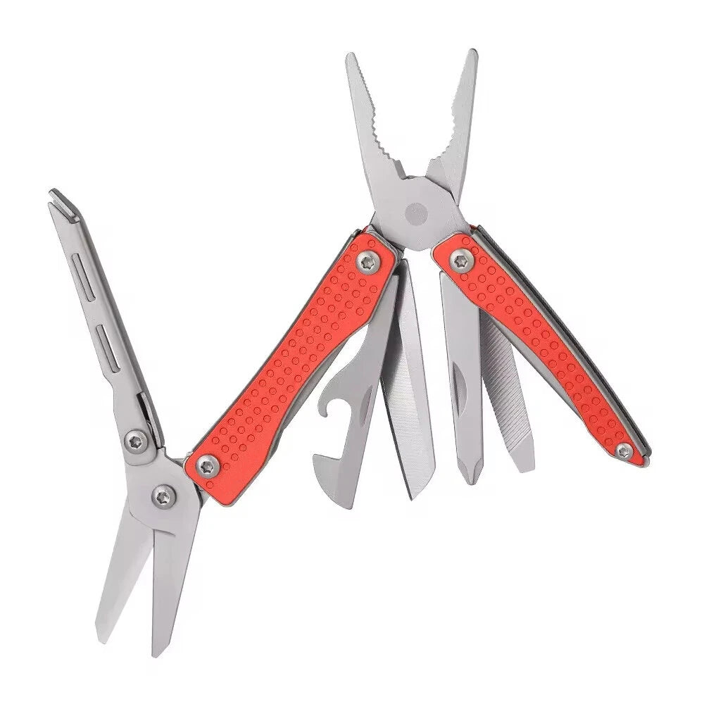 10-in-1 Multifunctional Mini EDC Tool - Stainless Steel Pliers, Screwdriver, Bottle Opener & Portable Outdoor Multitool