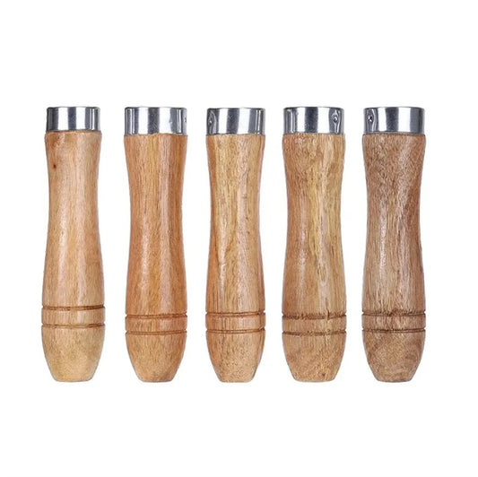 5PCS Ergonomic Wooden File Handles, Secure Fit, 9cm Length, 4mm Diameter for 4-6 Inch Files – Versatile for Metal Files, Wood Rasps, Screwdrivers, Hand Drills