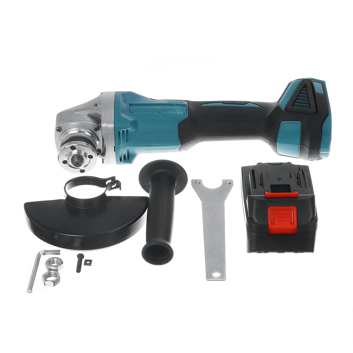 Rechargeable Drillpro 125mm 18V Brushless Angle Grinder with Adjustable Speed and Battery - Blue/Black