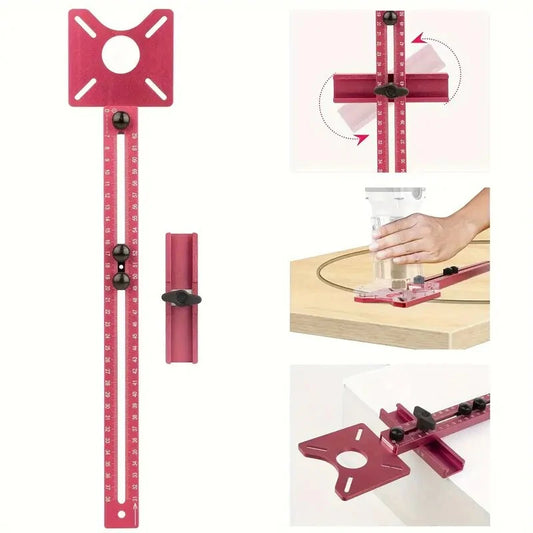 4-in-1 Woodworking Router Milling Groove Bracket - Dual Inch/CM Cutting & Drilling Tool