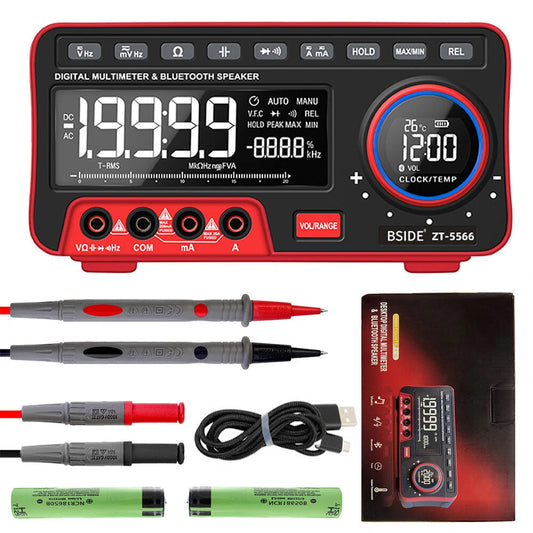 BSIDE ZT5566 Digital Multimeter 19999 Counts Auto Range with Bluetooth Speaker Function