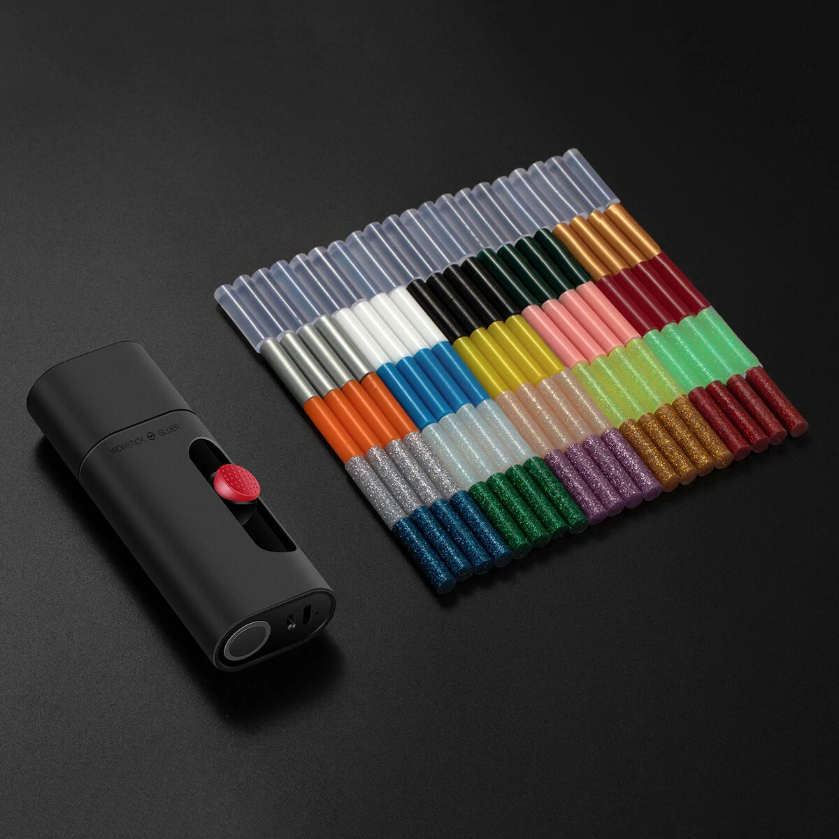 Portable WOWSTICK Mini Hot Glue Pen, 3.7V 2000mAh All-Aluminum, Type-C Charging for DIY Crafts, 160℃ Lithium-Powered