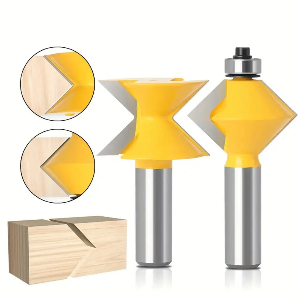 45° Edge Banding Router Bit, Tungsten Carbide Steel, Woodworking Milling Cutter