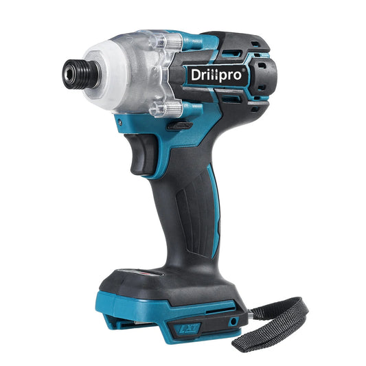 Drillpro 18V Cordless Brushless Impact Driver 520N.m Electric Screwdriver with Stepless Speed Adapted for 18V Battery