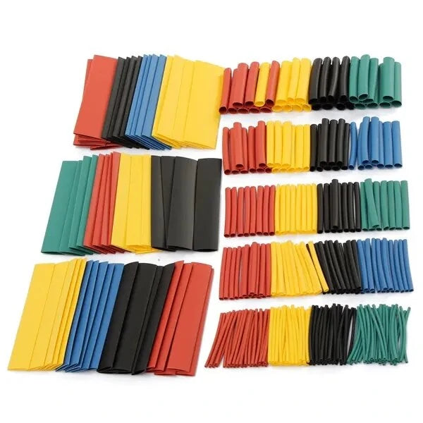 Halogen-Free Heat Shrink Tubing Kit, 328PCS, 5 Colors, 8 Sizes, 2:1 Polyolefin