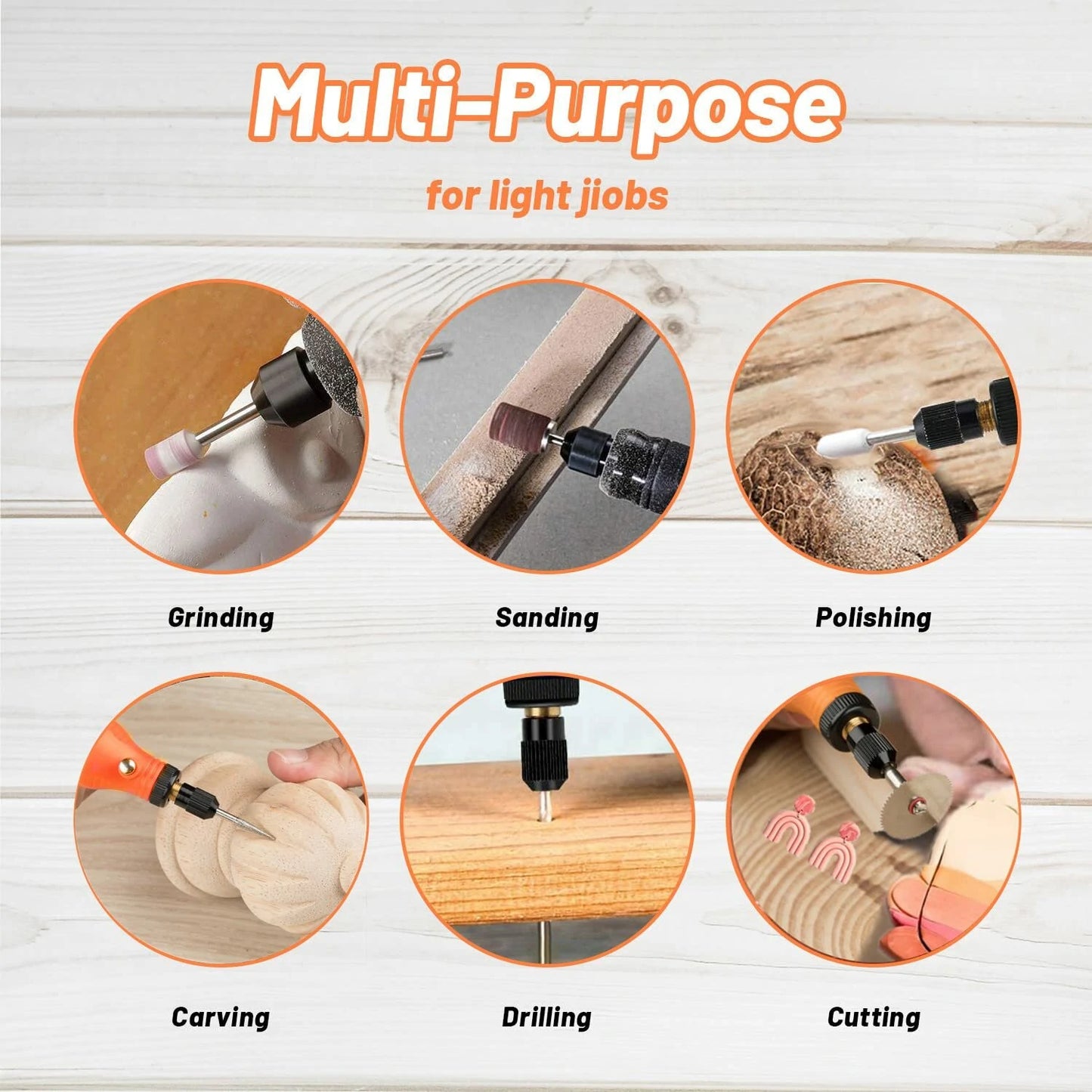 5-Speed Mini Cordless Rotary Tool Kit with USB Charging & 55 Accessories, 3.7V Power for Sanding, Polishing, Drilling, Etching, Engraving, DIY Crafts