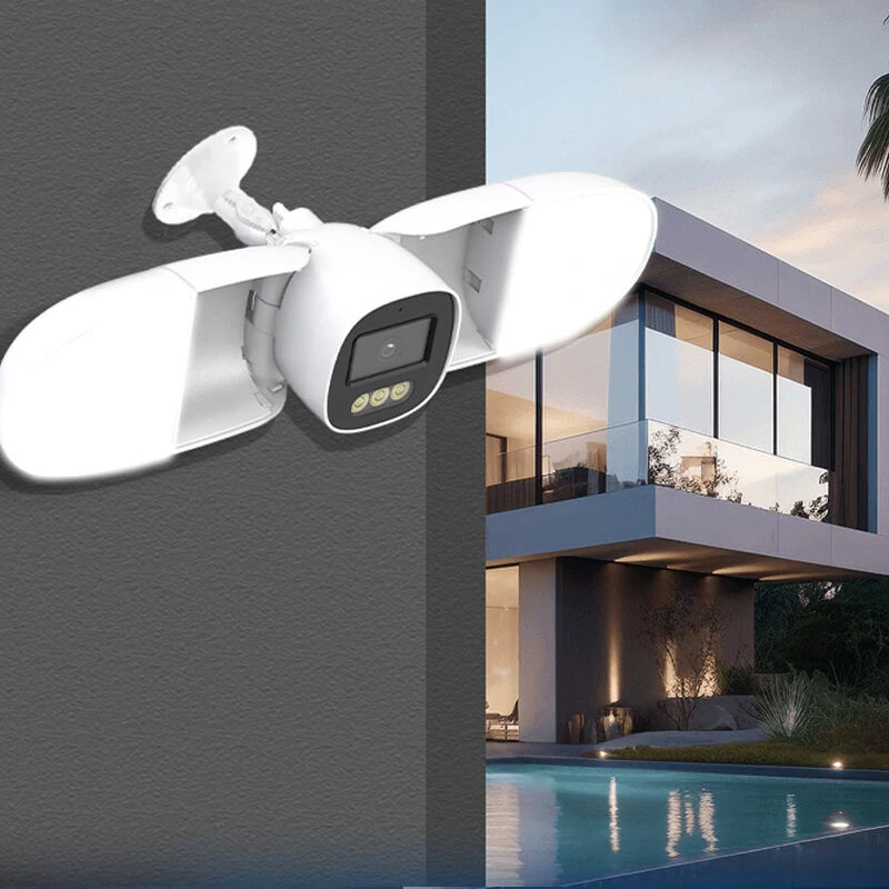 4MP WiFi Security Floodlight Camera, 10W Outdoor IP Network CCTV, Night Vision, PTZ, Two-Way Intercom, Video Playback, EU Plug