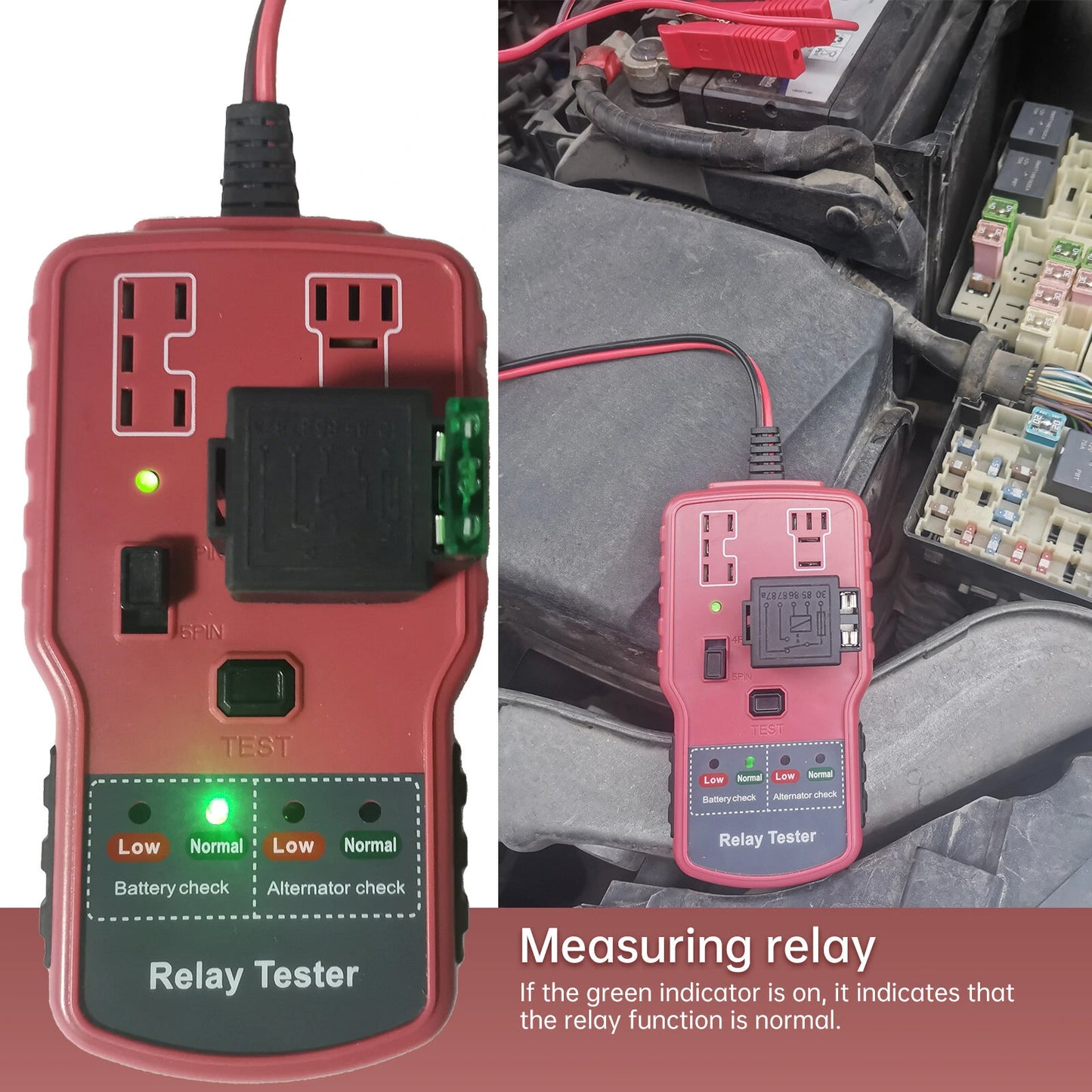 RT-900 Car Battery & Relay Tester 12V | Broad 5-16V Range | LED Indicator | Operates 0-50°C