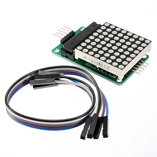 MAX7219 LED Dot Matrix Display Module Kit with Dupont Cables for MCU Control