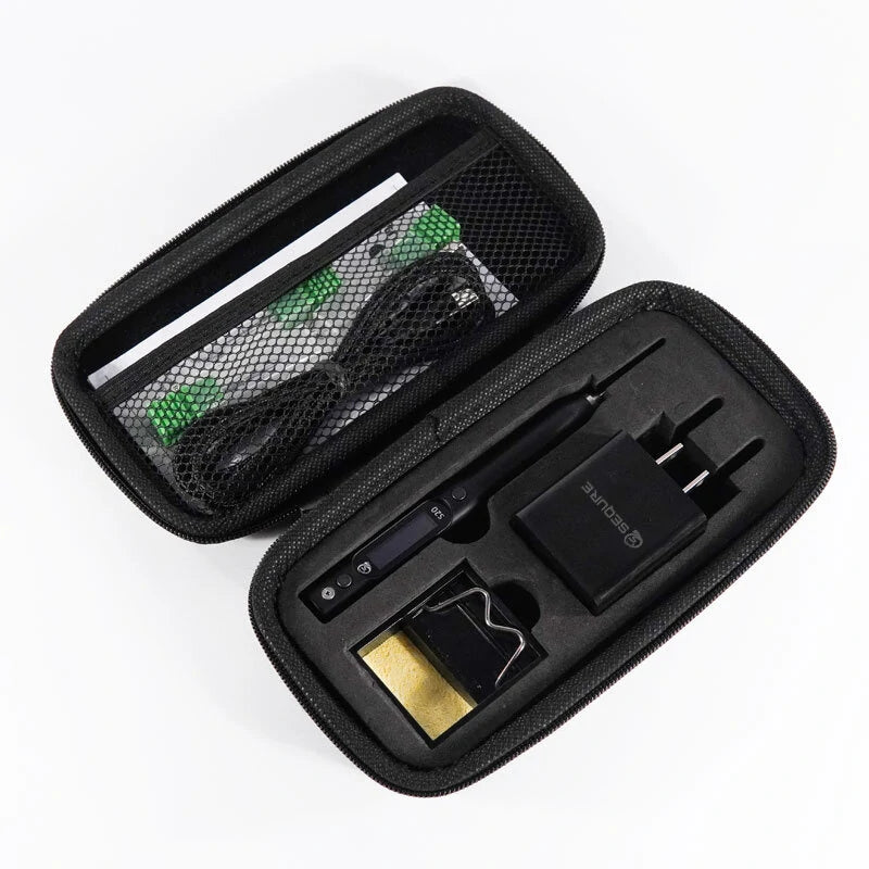 SEQURE S20K+I+IS DC Soldering Iron Kit - European Standard with 3 Tips, Holder & Storage Bag