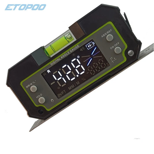 ETOPOO Dual-Axis Bluetooth Digital Inclinometer LCD Protractor & Angle Finder Ruler