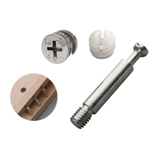 20pcs 3-in-1 Eccentric Wheel Nut Connector for Furniture Assembly and Wardrobe Dowels