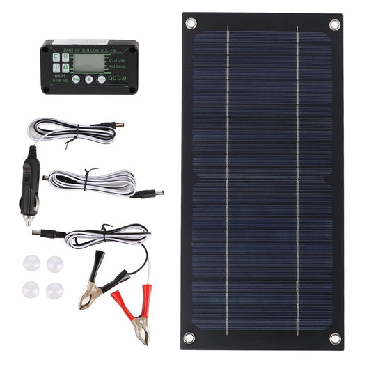 20W High Efficiency Monocrystalline Solar Panel Kit with 12V 100A Battery Charger Controller for RV and Aviation Use