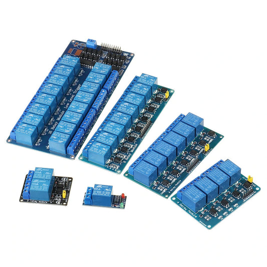 Relay Module with Optocoupler, 1-16 Channel, Low Level Trigger, 5/12/24V
