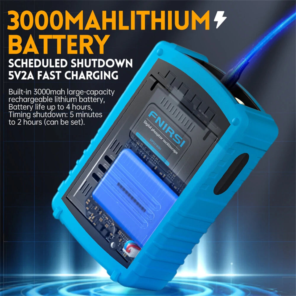 FNIRSI DPOX180H 180MHz Handheld Phosphor Digital Oscilloscope - Dual Channel 20MHz Signal Generator, 50000wfms/s, ZOOM XY FFT