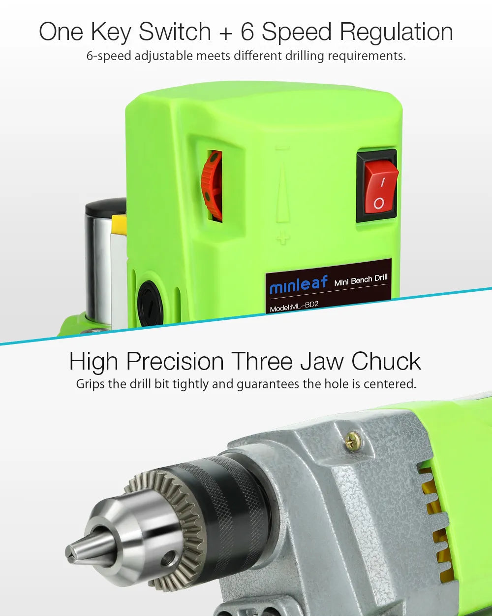Mini Bench Drill Press 710W - Variable Speed 1-13mm Chuck - Wood Metal Plastic DIY