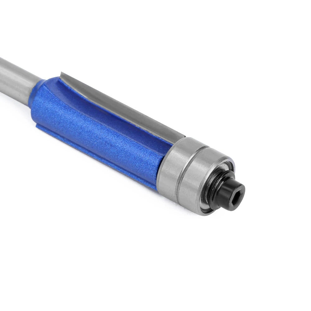 Silver Blue Double-Bearing Double-Edged Router Bit Trimming Knife for Woodworking Milling
