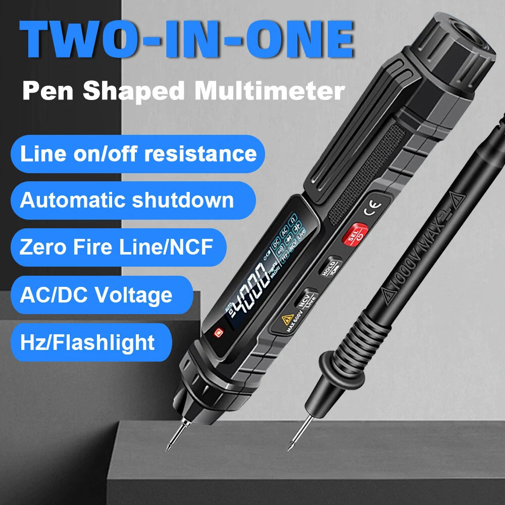MUSTOOL MT005/MT005PRO Digital Multimeter Pen, 4000 Counts, Professional Non-Contact AC/DC Voltage & Ohm Diode Tester Tool