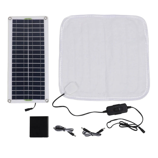 50W 12V Monocrystalline Solar Panel & Electric Heating Blanket, Waterproof, DC Interface, Ideal for Outdoor Camping