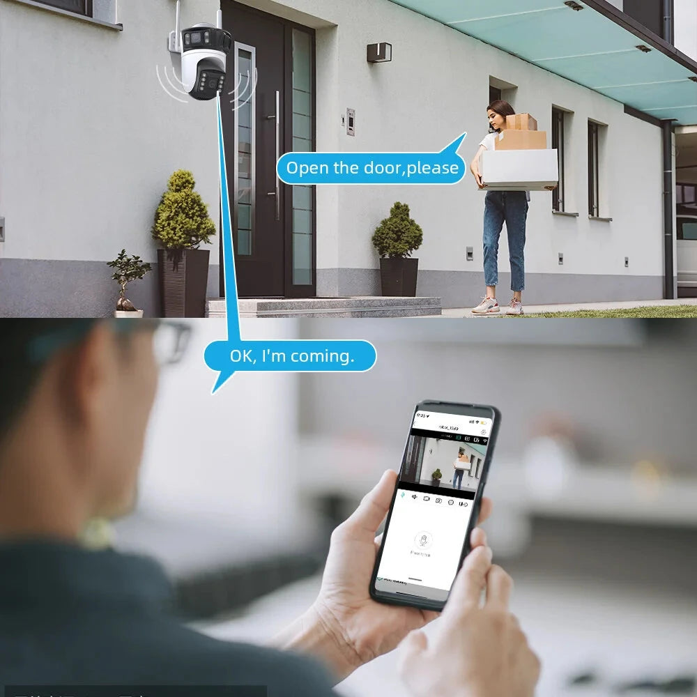 ICSEE 4K 8MP Outdoor WiFi IP Camera - Wireless CCTV, IP66 Weatherproof, Night Vision, Motion Tracking, Two-Way Audio, SD/Cloud Storage