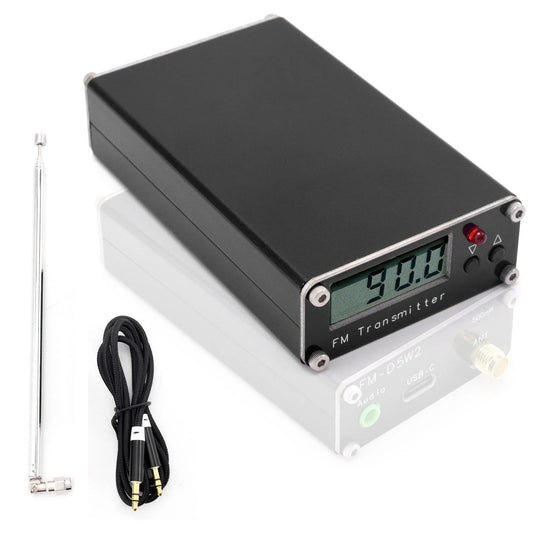 0.5W FM Transmitter 76-108Mhz, 500mW Digital Stereo, Type-C, 2000M Range for Church & Car Radio