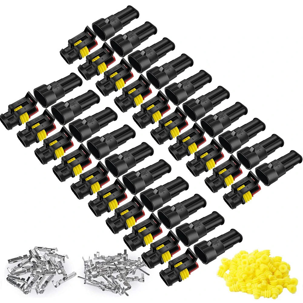 240PCS Automotive 2-Pin Waterproof Wire Connectors - Quick Connect 20 Kits Set
