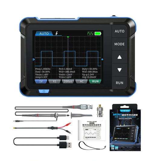 FNIRSI DSO153 Oscilloscope & Signal Generator, 1MHz Bandwidth, 5MS/s Sampling Rate, Multiple Waveforms