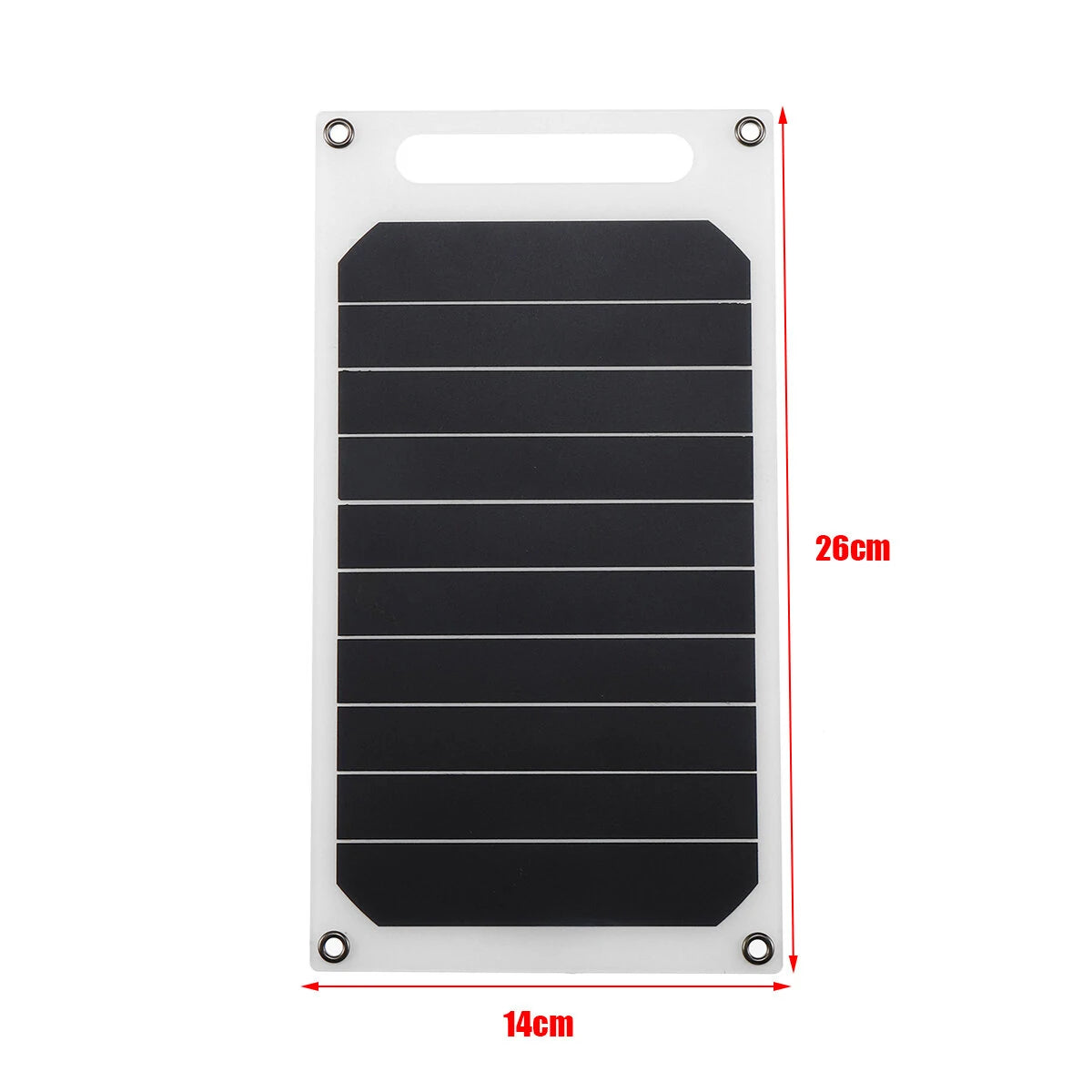 Excellway 10W Portable Solar Panel Charger: Lightweight 5V USB Power Bank with Monocrystalline Cells for Outdoor Travel, Camping, Hiking, Emergency Backup