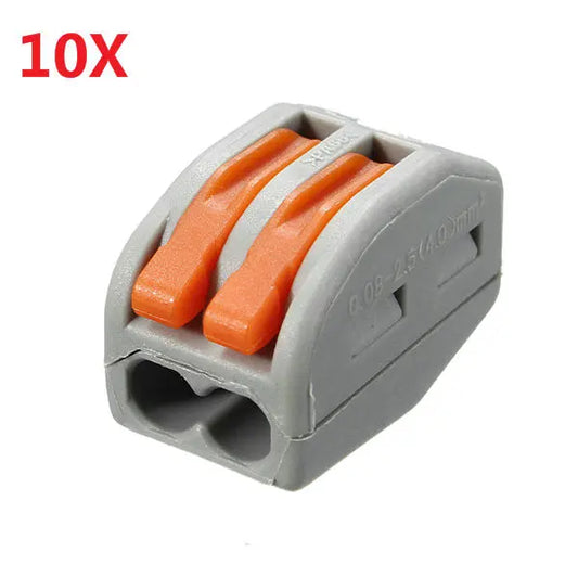 Excellway® ET20 10Pcs 2-Pin Spring Lever Wire Connector Terminal Blocks