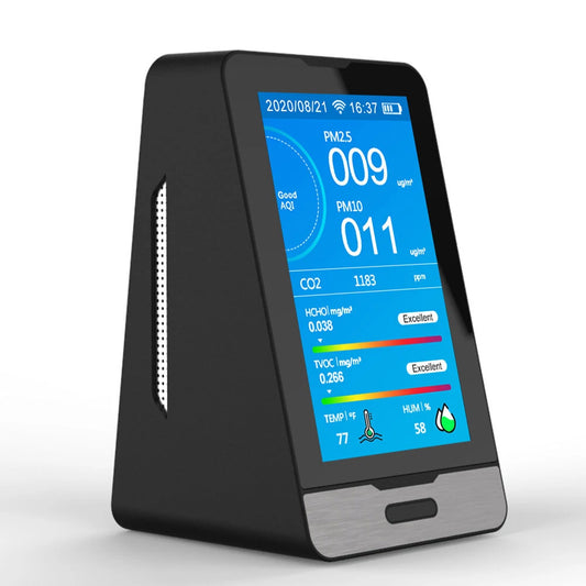 4.3 LED Display WiFi Air Quality Monitor: PM2.5/PM1.0/PM10, Temperature & Humidity, CO2, HCHO, TVOC Gas Tester