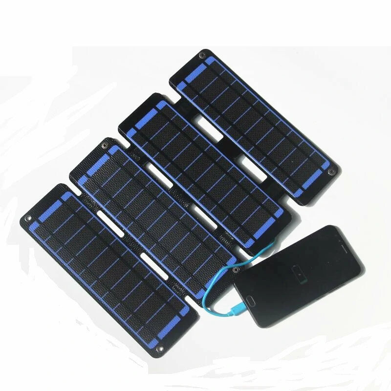 ETFE 14W 5V Solar Folding Charger with Dual USB for Outdoor Mobile Power Bank Charging