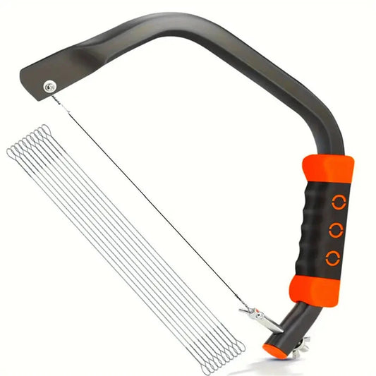 12 Coping Hand Saw with 360° Multi-Directional Cutting & 10 Blades for Wood, Plastic, Rubber, Soft Metal